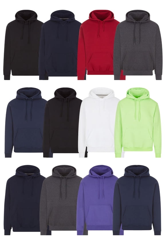 Wholesale Hoodie Sweatshirts, Men Womens Unisex Hoodies Cotton Blend, Bulk Adults Sweatshirt, Homeless Donation 12 PACK SIZE 2XL