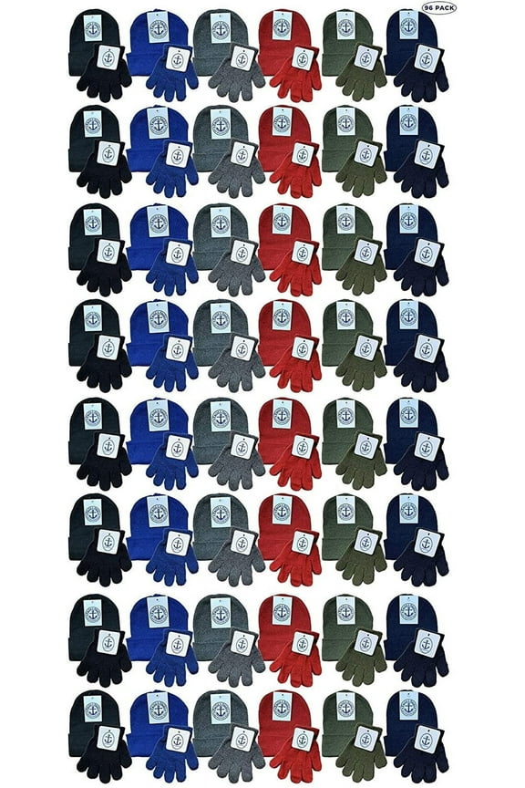 Wholesale Beanie and Glove Winter Bulk Kit, Kids Adults Bulk Sets, Homeless Donation Shelters