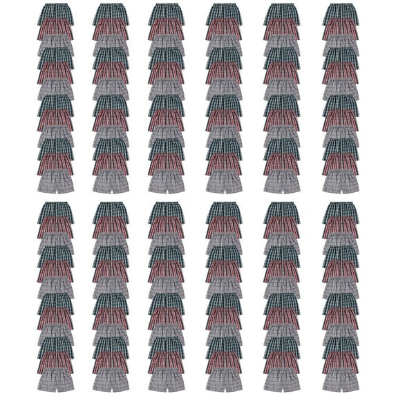 SOCKS'NBULK Wholesale Men's Tag Free Woven Boxer Shorts, Relaxed Fit, Underwear Bulk for Men, Donations Shelters Assorted Color Cases 144 Pack Size (2X-Large)