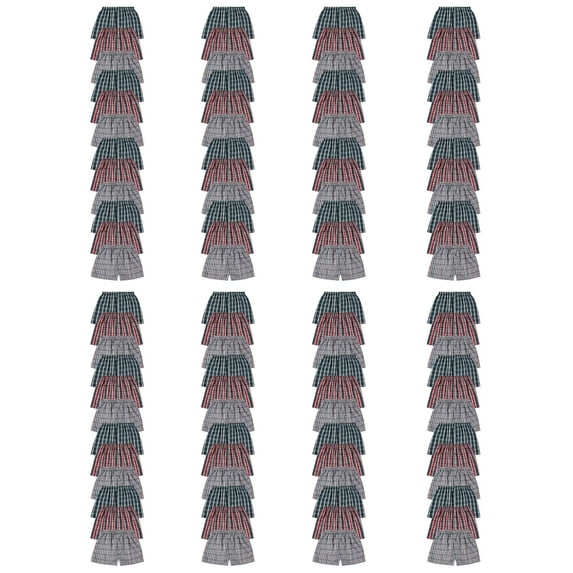 SOCKS'NBULK Wholesale Men's Tag Free Woven Boxer Shorts, Relaxed Fit, Underwear Bulk for Men, Donations Shelters Assorted Color Cases 96 Pack (Medium)