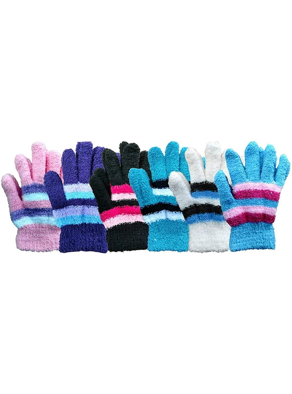 SOCKS'NBULK Winter Beanies & Gloves For Men & Women, Warm Thermal Cold Resistant Bulk Packs (Assorted Stripe B)