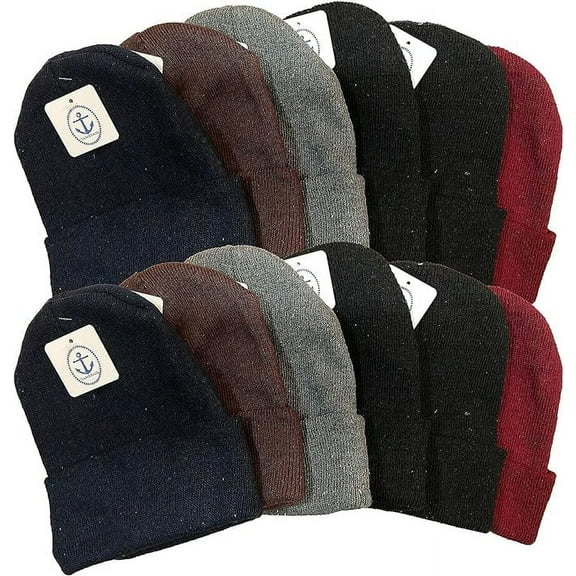 SOCKS'NBULK Winter Beanies & Gloves for Men & Women, Warm Thermal Cold Resistant Bulk Packs(12 Pack Assorted)