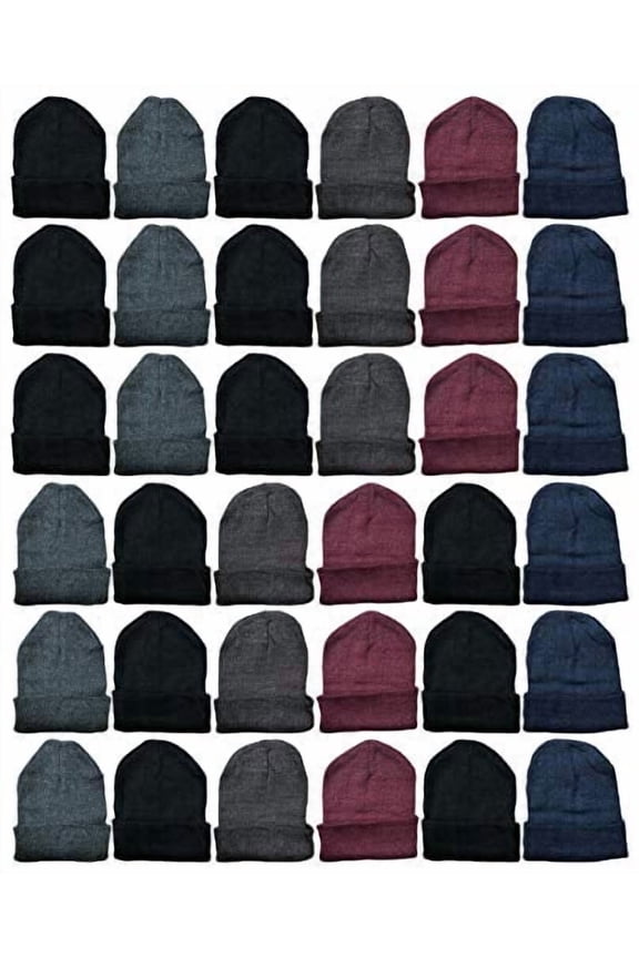 Winter Beanies & Gloves for Men & Women, Warm Thermal Cold Resistant Bulk Packs (24 Packs Assorted)