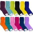 thumbnail image 1 of SOCKS'NBULK Women Fuzzy Socks Crew Socks, Warm Butter Soft (9-11) (Rainbow 12 Pack), 1 of 5