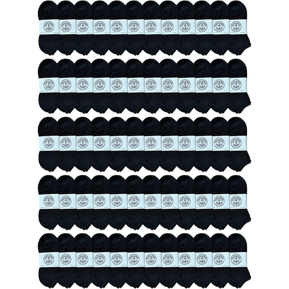 SOCKS'NBULK Women's No Show Socks, Soft Sports Socks In Bulk, (Size 9-11) (Black, 120)