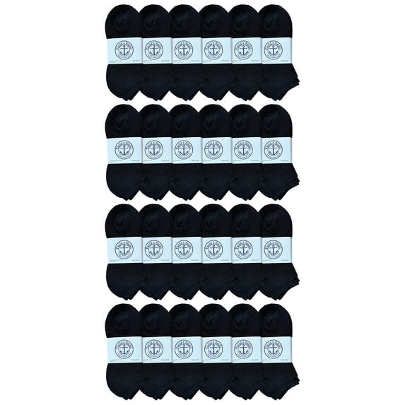 SOCKS'NBULK Women's No Show Socks, Soft Sports Socks In Bulk, (Size 9-11) (Black, 24)