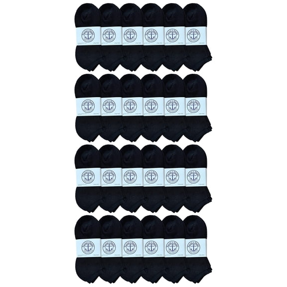 SOCKS'NBULK Women's No Show Socks, Soft Sports Socks In Bulk, (Size 9-11) (Black, 24)