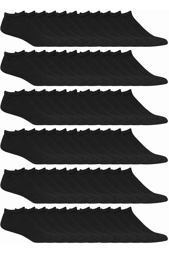 Women's No Show Socks, Soft Sports Socks In Bulk, (Size 9-11) (Black, 72)
