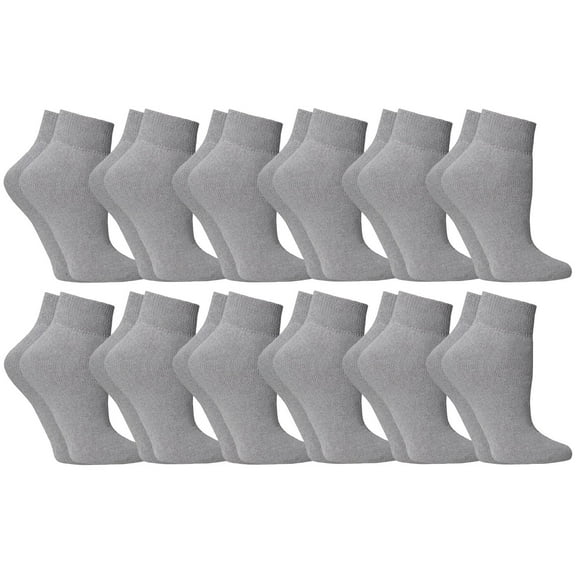 SOCKS'NBULK Women's No Show Socks, Soft Sports Socks In Bulk, (Size 9-11) (Gray, 12)