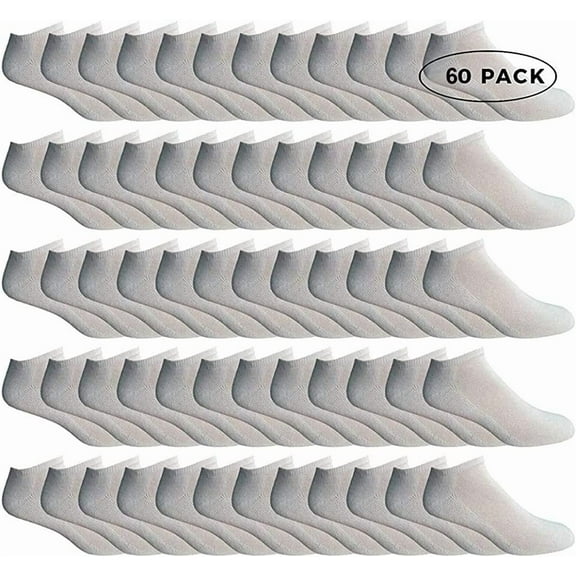 SOCKS'NBULK Women's No Show Socks, Soft Sports Socks In Bulk, (Size 9-11) (Gray, 60)
