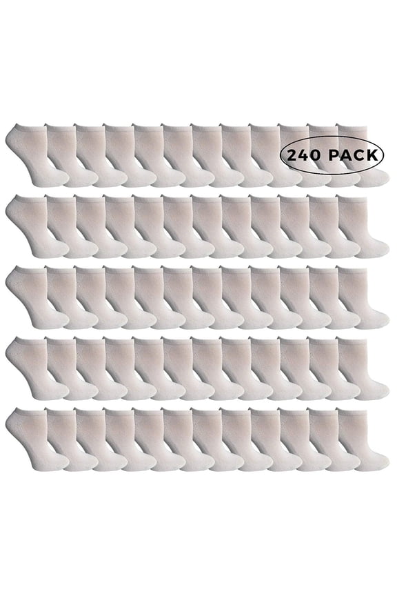Women's No Show Socks, Soft Sports Socks In Bulk, (Size 9-11) (White, 240)