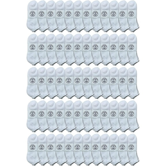 SOCKS'NBULK Women's No Show Socks, Soft Sports Socks In Bulk, (Size 9-11) (White, 72)