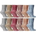 thumbnail image 1 of SOCKS'NBULK Womens Cotton Slouch Socks, Womens Knee High Boot Socks (12 Pairs Striped Neutral, (9-11)), 1 of 8