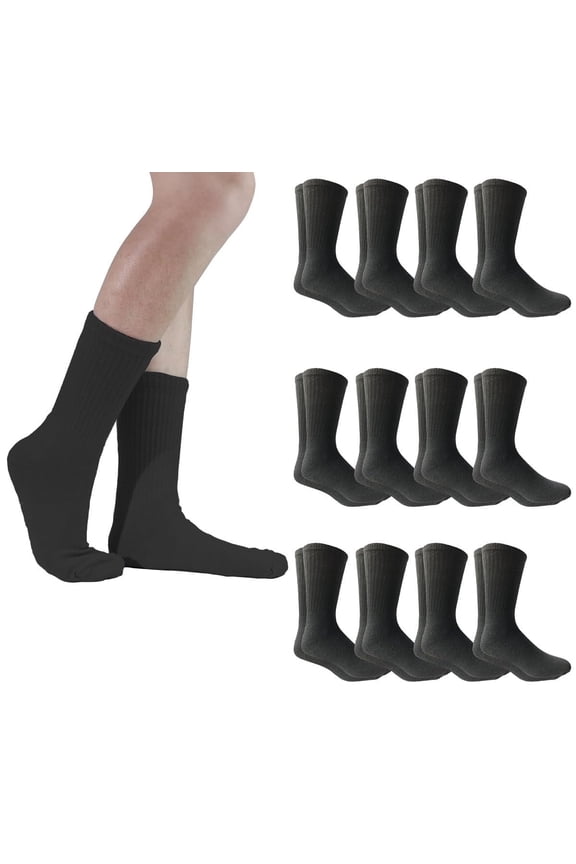 Womens Crew, Athletic Cotton Socks, Sports Casual 12 Pairs