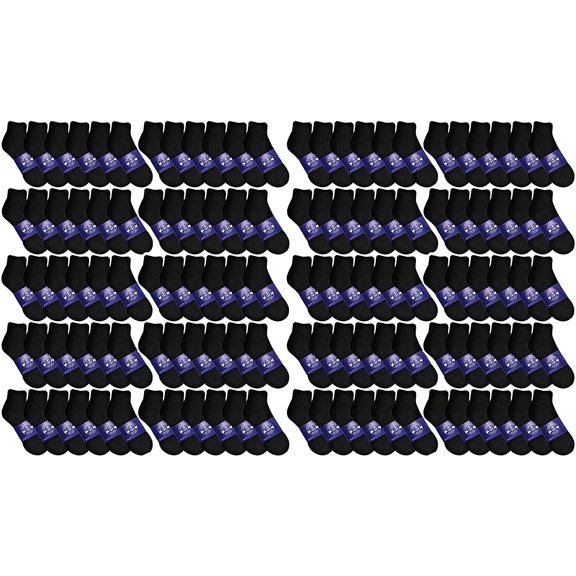SOCKS'NBULK Womens Quarter Ankle Socks, Cotton, Cheapest Ankle Sock, Donation Homeless, Light weight Bulk Wholesale (120 Pairs Womens Black)