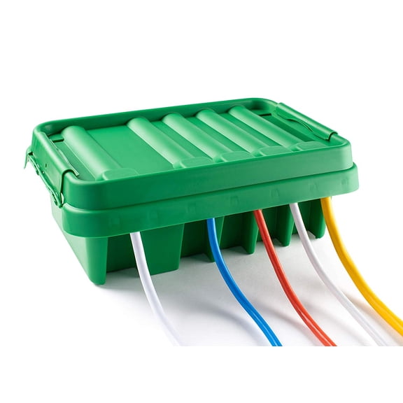 SOCKiTBOX – The Original Weatherproof Connection Box – Indoor & Outdoor Electrical Power Cord Enclosure for Timers, Extension Cables, Transformers, Power Strips, Lights, Tools & More – Medium – Green