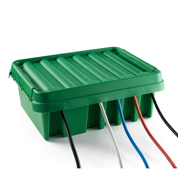 SOCKiTBOX – The Original Weatherproof Connection Box – Indoor & Outdoor Electrical Power Cord Enclosure for Timers, Extension Cables, Reels, Transformers, Power Strips, Lights & Tools – Large – Green