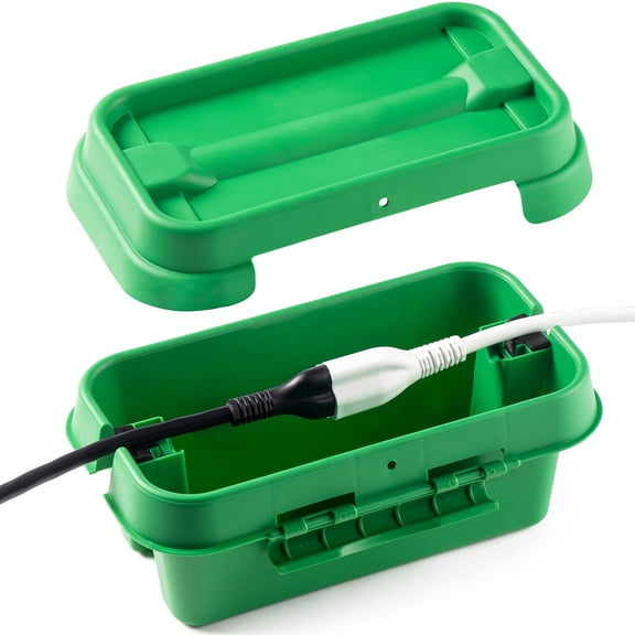 SOCKiTBOX - The Original Weatherproof Connection Box - Large Indoor and Outdoor Electrical Power Cord Enclosure - Green - Small