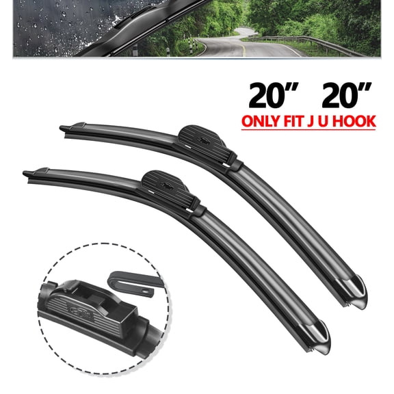 SOCOOL 2 wipers Replacement For FORD E-450 Econoline Super Duty 2000-2002 / Excursion 2000-2005, 20 "+20" Wiper Blades (Set of 2), A16Y6N3B