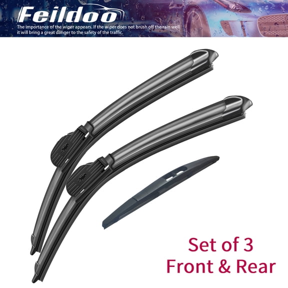 SOCOOL 20"+20"+12B Front and Rear Windshiled Wiper Blades Fit For Nissan Cube 2014-2009, 3PCS for Car Window, Y22H193S