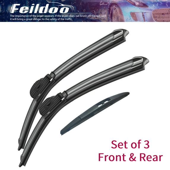 SOCOOL 21"+16"+14B Front and Rear Windshiled Wiper Blades Fit For Saab 9-2X 2006-2005, 3PCS for Car Window, Y22H1A3S
