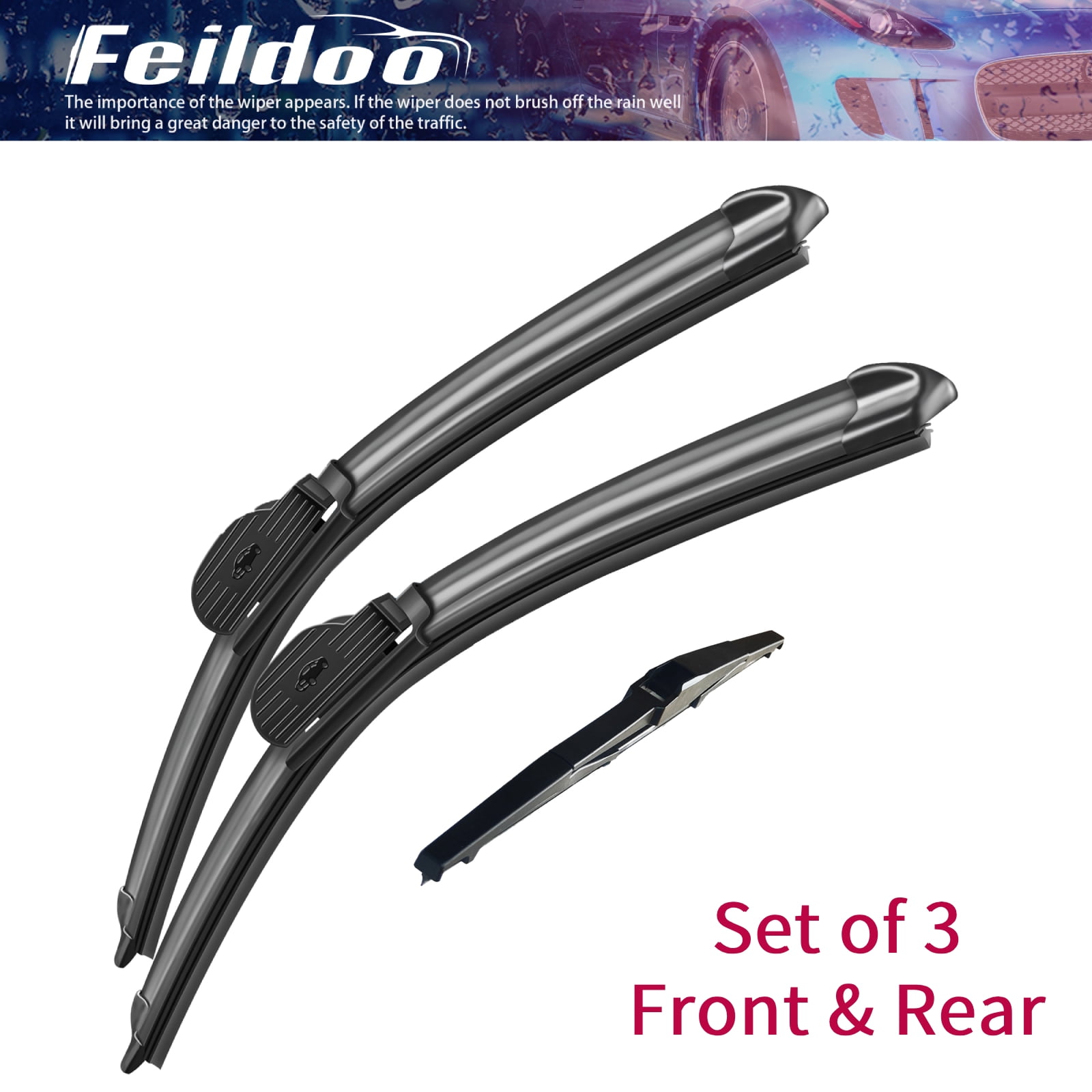 SOCOOL 22"+20"+14A Front and Rear Windshiled Wiper Blades Fit For Scion xB 2014-2008, 3PCS for Car Window, Y21H1T6S