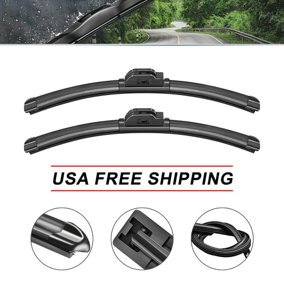 SOCOOL 22 Inch+22 Inch Front Wipers Compatible with Mercedes Benz CLK550 2008 (Pack Of 2, With Accessories),Y25Q047S