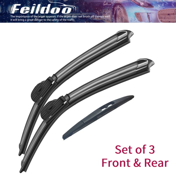 SOCOOL 24"+21"+12B Front and Rear Windshiled Wiper Blades Fit For Acura TSX 2014-2009, 3PCS for Car Window, Y21H3J1S