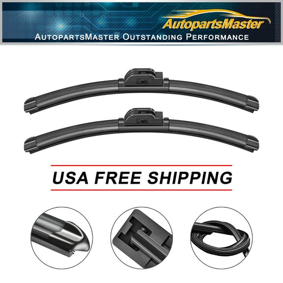 SOCOOL 24Inch & 19Inch Windshield Wiper Blades Fit For BMW M3 2018 24"+19", Pack of 2 with Accessories, for Car Driver and Passenger