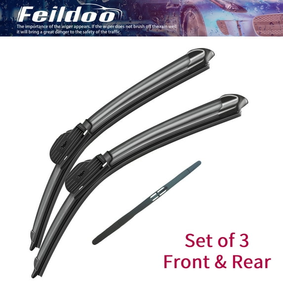 SOCOOL 26"+20"+14D Front and Rear Windshiled Wiper Blades Fit For Ford Edge 2014-2007, 3PCS for Car Window, Y24H5S2S