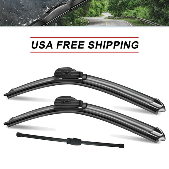 SOCOOL 3PCS Windshield Wiper blade Fit For 2012-2013 A3 Audi, 24+19+13V, Pack of 3 For Front and Rear, Y27E098S