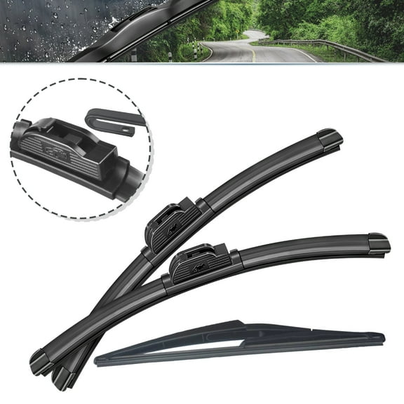 SOCOOL 3Pcs Front & Rear Windshield Wiper Blades Fit For Nissan Rogue 2014-2020 (Pack of 3)26"+17"+12L, Y24N186B