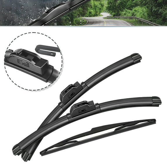 SOCOOL 3Pcs Front & Rear Windshield Wiper Blades Fit For Volkswagen Routan 2009-2014 (Pack of 3),26"+20"+14D, Y28N2210B