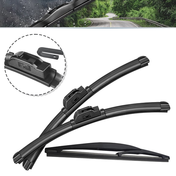 SOCOOL 3Pcs Front and Rear Windshield Wiper Blades Compatible with Mitsubishi Eclipse Cross 2020-2018, 24+20+10B, (pack of 3) , Y22M4R2B