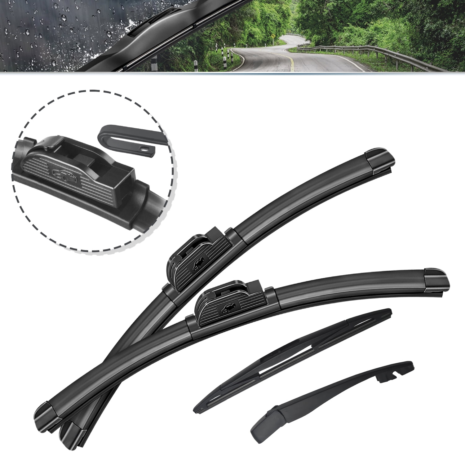 SOCOOL 4PCS Windshield Wiper Blades Fit For Subaru Legacy 2019-2015, Wiper Blades with Rear Arm, 26"+17"+14"+12", Y28K9M8G