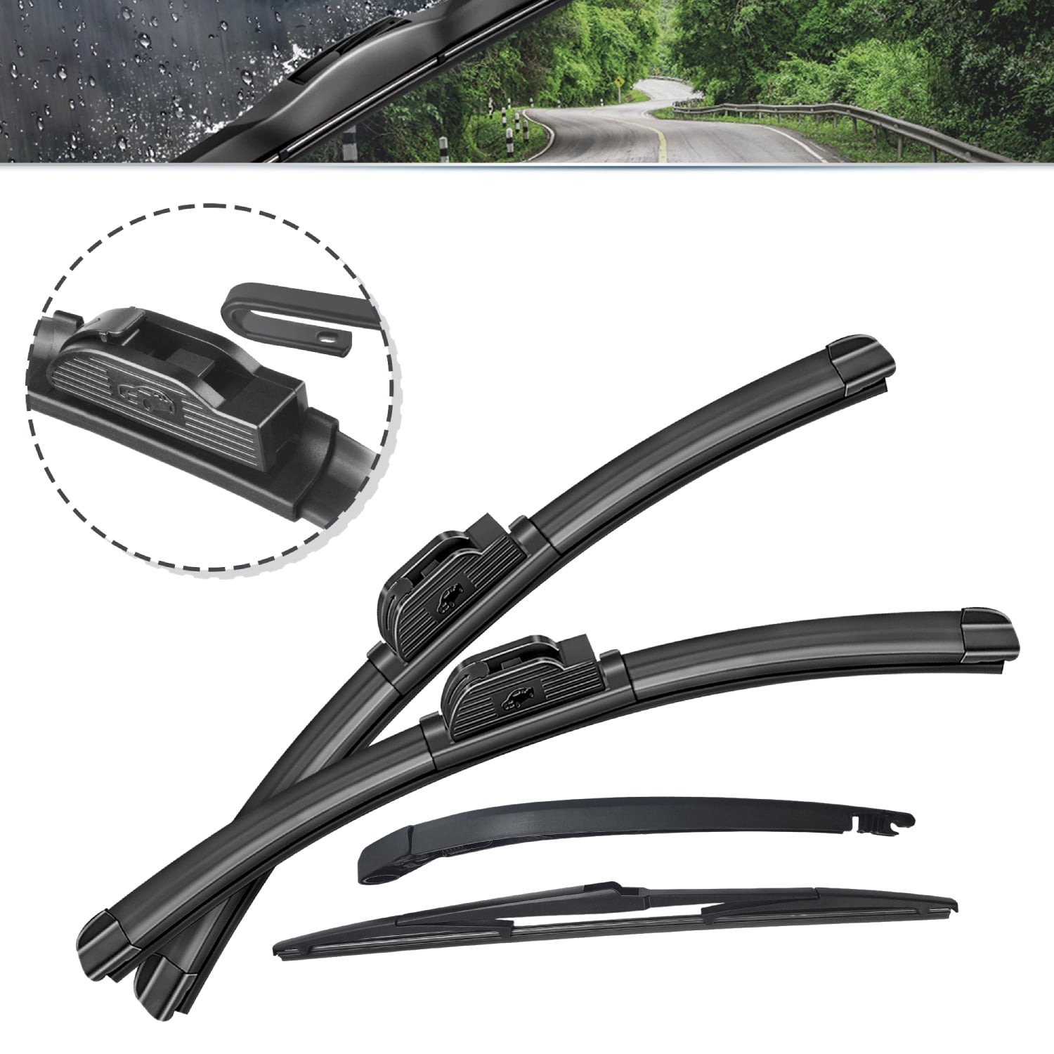 SOCOOL 4PCS Windshield Wiper Blades Fit For Toyota Prius 2009-2004, Wiper Blades with Rear Arm, 26"+18"+16"+14", Y29K9Z3G