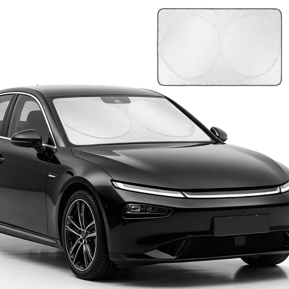 SOCOOL Car Windshield Sunshade Fit for Mazda Mazda 5 Van 1999-2020, Blocks 99% UV Rays, Reduces Cabin Heat, 75 x 37 Inside Mount, Sturdy Construction, A48P6F8B