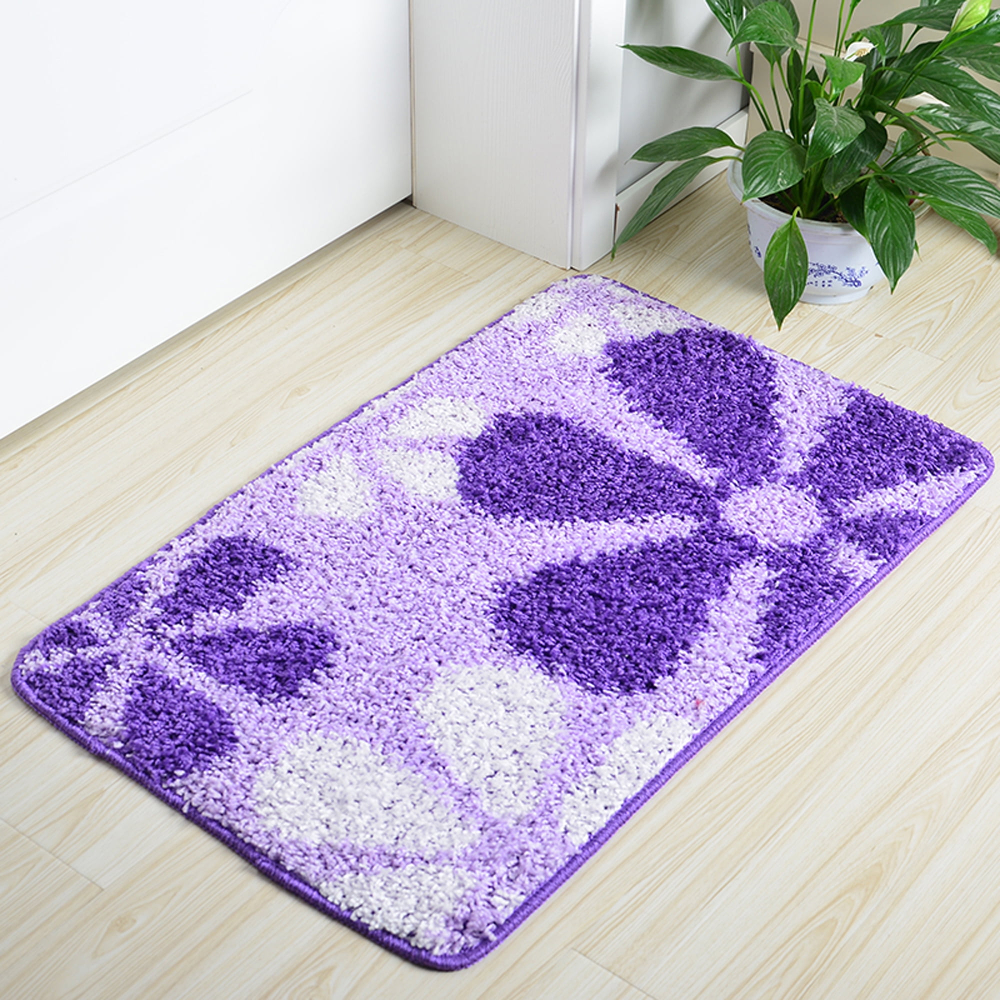 SOCOOL Modern Indoor Door mat, 32x 20 Purple Elite Flower, Indoor Door Mat,  Front Door Rug, Shoe Mats for Indoor, Welcome Mat Indoor,DM0616R 