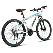 SOCOOL Mountain Bike, Stone Mountain 26 inch, 21-Speed, 17" Frame, Lightweight, White&Black&Blue Stripes, Fit for Men's or Women's Height 157-188cm, PK1284BK