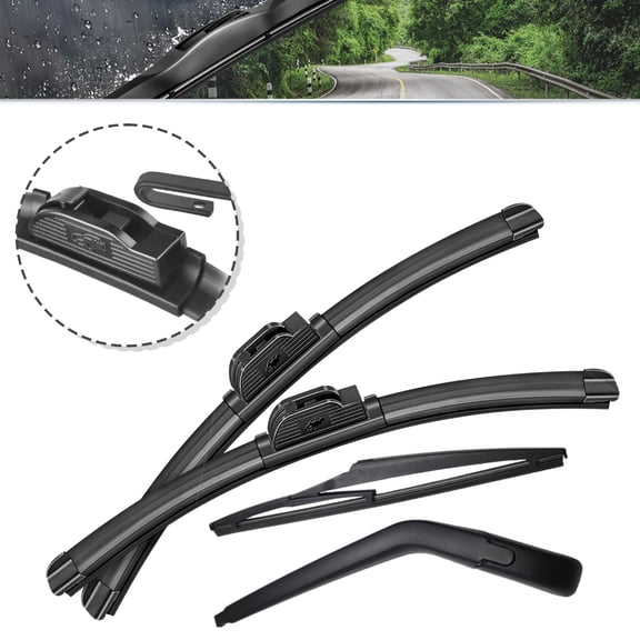 SOCOOL Windshield Wipers Replacement for Scion xA 2004-2006 Front Rear Wiper Blades and Rear Windshield Wiper Arm, 24"+16"+12"+13" (Pack of 4), Y21Z3V3B