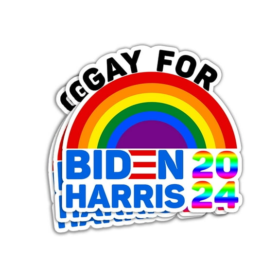 SODAVA (Set of 3) Gay for Biden Harris Sticker Biden Harris LGBTQ Vote for Biden Harris Election 2024 Biden Harris 2024 Stickers Gift Decorations for Laptop Accessory Bumper Helmet, Sticker 3"x4"