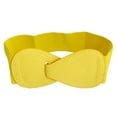 thumbnail image 1 of SODIAL(R) 8-shaped Faux Leather Buckle Elastic Belt Yellow for Lady, 1 of 5