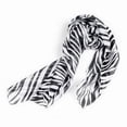 thumbnail image 1 of Black White Chiffon Strips Striped Women Shawl Scarves Wrap Pashmina Gif G2942, 1 of 6