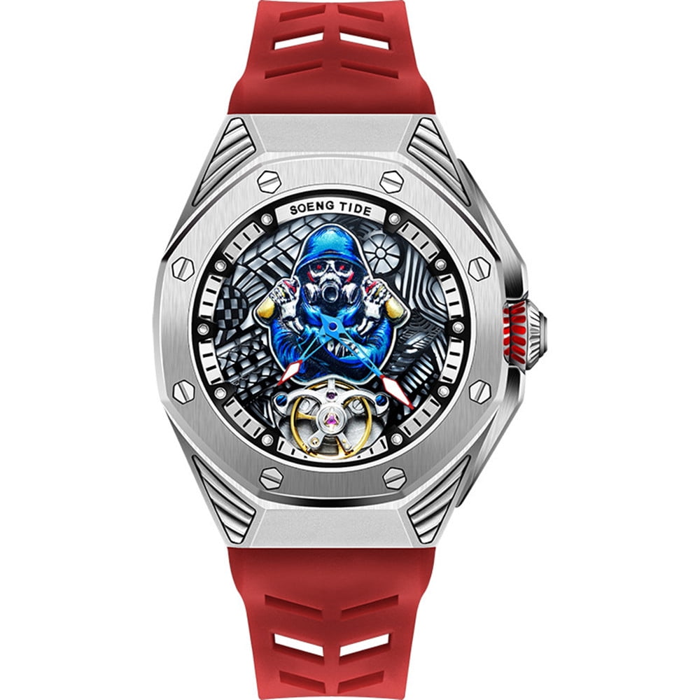 SOENG TIDE Skeleton Automatic Self-Winding Mechanical Vintage ...