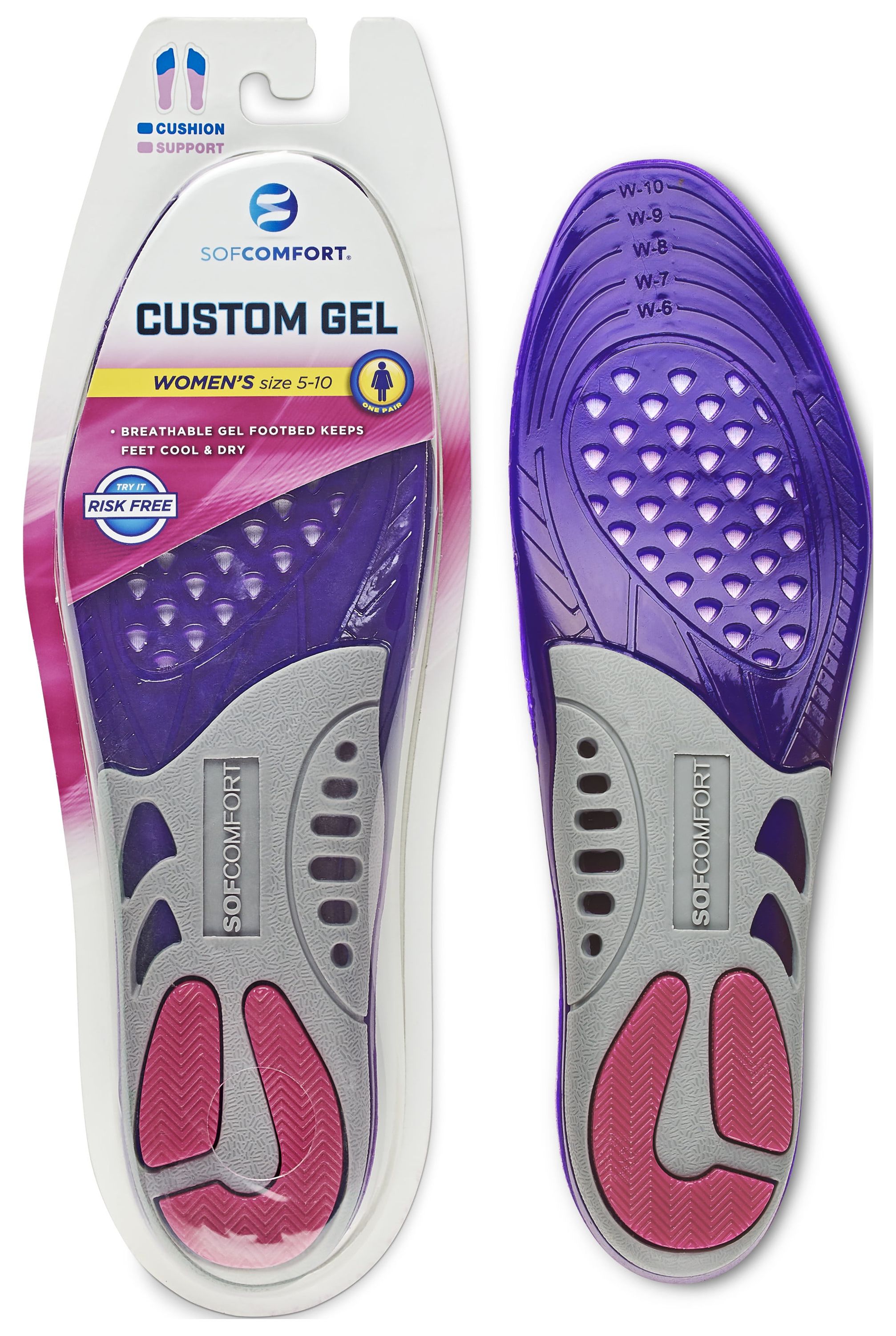SOFCOMFORT Custom Gel Insole Purple One Size - image 1 of 9