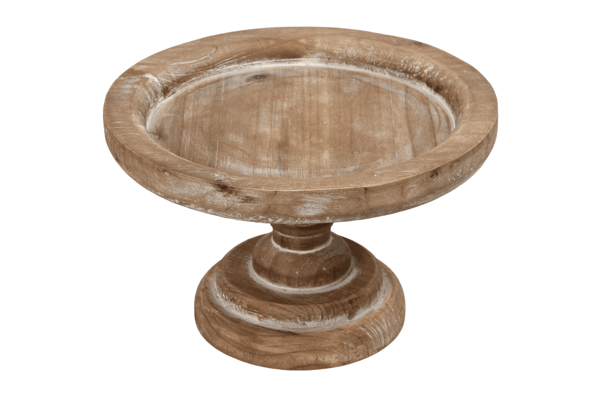 SOFE 11" Rustic Cake Stand, Round Vintage Cup Cake Stand, Natural Wood