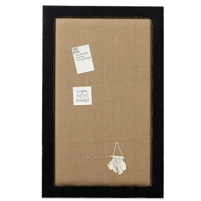SOFE Black Framed Linen Cork Bulletin Board, Large Pin Boards for Walls