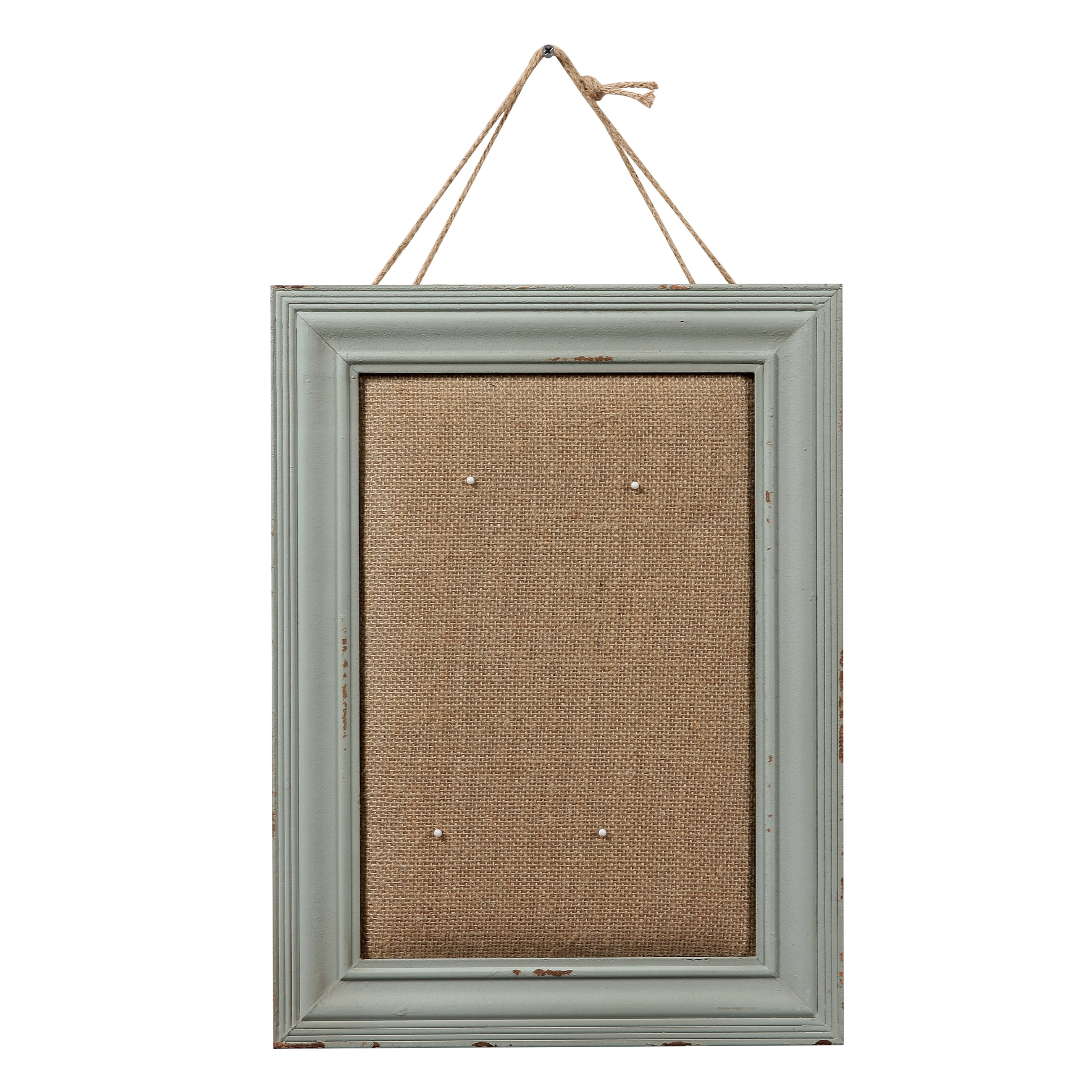 SOFE Cute Linen Small Bulletin Board, 15.7"×12" Decorative Cork Boards for Walls with Blue Frame