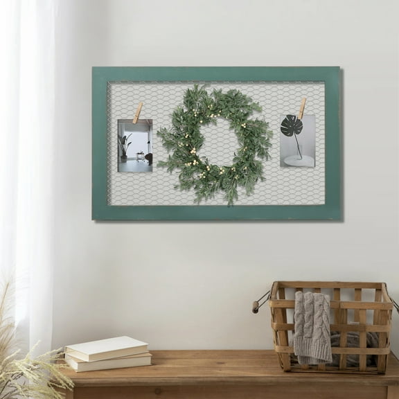 SOFE Hanging Jewelry Organizer-Photo Display Board or Jewelry Organizer Wall Grid Panels-Farmhouse Memo Board for Wall, Chicken Wire Frame Large Bulletin Board-Vision Board for Classroom Office Decor