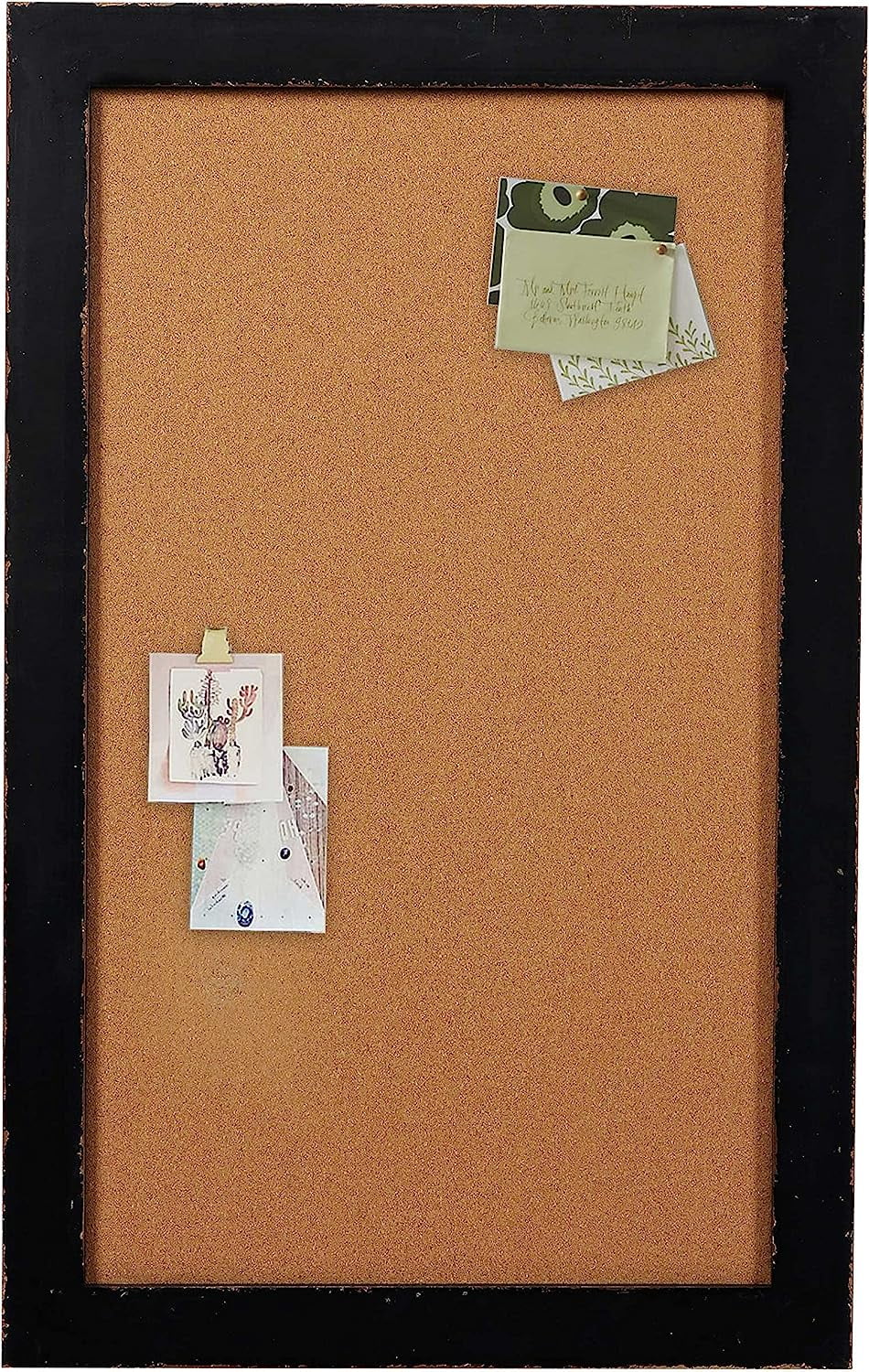 SOFE Large Bulletin Board Office Cork Boards for Walls 18" x 29" 100 Wood Framed Black Pin